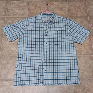 Men's Ascend Blue Checkered Button Front Shirt